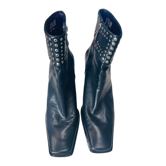 Enzo Angiolini Black Leather Boots with Silver Studs - Picture 8 of 9